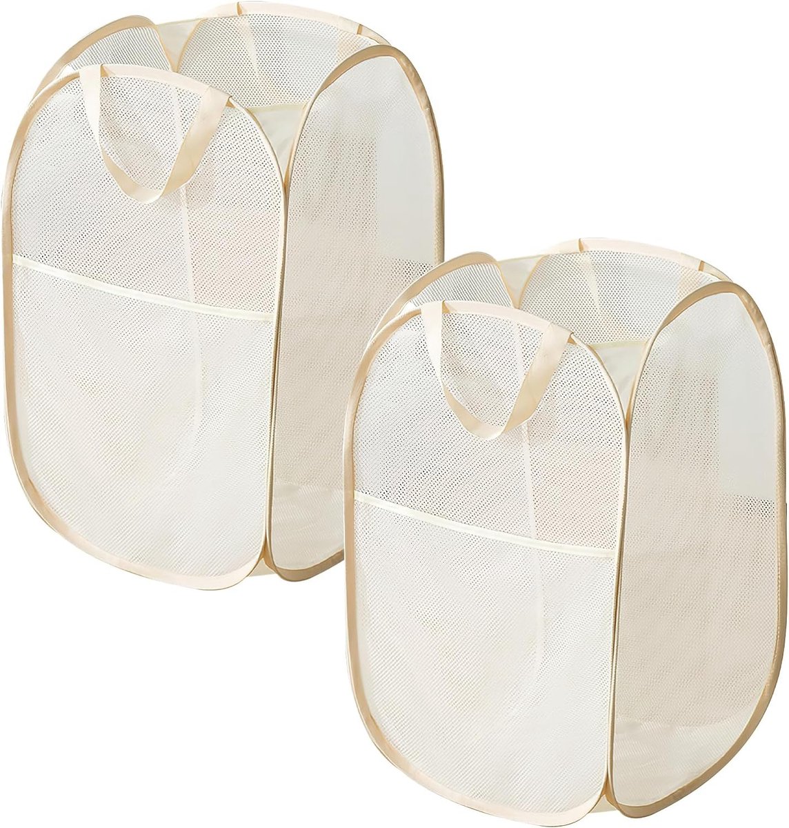 Lot De 2 Paniers à Linge Pliables En Maille - Avec Poignées, Parfaits Pour Chambre, Dortoir, Voyage - 4