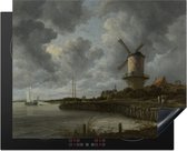 KitchenYeah® Inductie beschermer 65x52 cm - De molen bij Wijk bij Duurstede - Schilderij van Jacob van Ruisdael - Kookplaataccessoires - Afdekplaat voor kookplaat - Inductiebeschermer - Inductiemat - Inductieplaat mat
