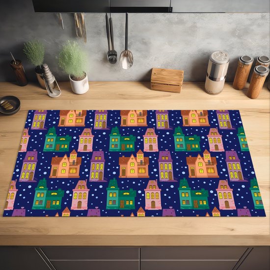 KitchenYeah® Inductie beschermer 91.6x52.7 cm - Winter - Patroon - Huis - Kookplaataccessoires - Afdekplaat voor kookplaat - Inductiebeschermer - Inductiemat - Inductieplaat mat