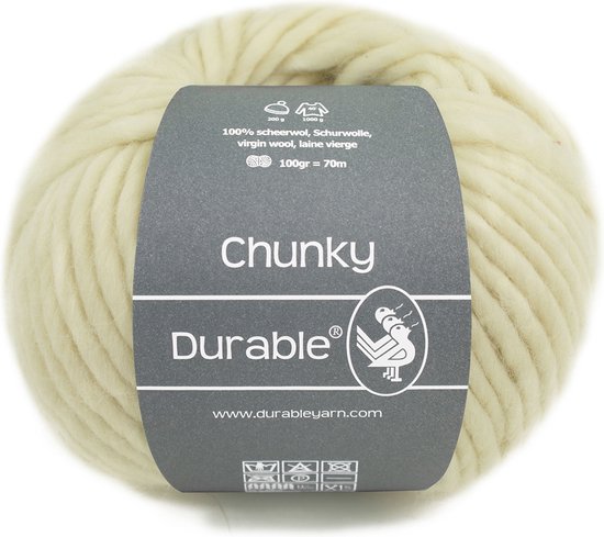 Durable Chunky Wool 50 gram 326 Ivory