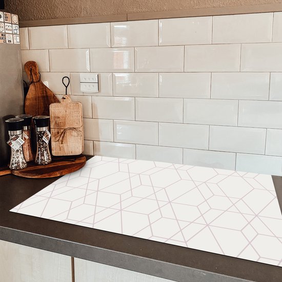 KitchenYeah® Inductie beschermer 81x52 cm - Mozaïek - Design - Geometrie - Kookplaataccessoires - Afdekplaat voor kookplaat - Inductiebeschermer - Inductiemat - Inductieplaat mat