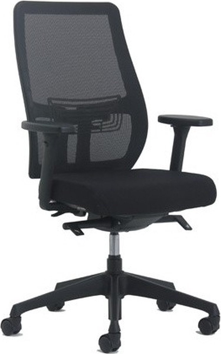 Ergonomische bureaustoel Deluxe netstof zwart