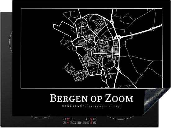 Inductie beschermer - Inductie Mat - Kookplaat beschermer - Bergen op Zoom - Stadskaart - Plattegrond - Kaart - Inductie beschermer - Inductie Mat - Kookplaat Beschermer - 70x52 cm - Afdekplaat inductie - Inductiebeschermer
