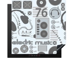 KitchenYeah® Inductie beschermer 78x78 cm - DJ - Koptelefoon - Vintage - Tekening - Design - Kookplaataccessoires - Afdekplaat voor kookplaat - Inductiebeschermer - Inductiemat - Inductieplaat mat