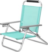 Rootz Chaise de plage – Chaise de plage pliante – Chaise de plage longue – Chaise de plage légère – Chaise de plage avec appui-tête – Cadre en aluminium – Vert – 57 x 59 x 71 cm (L x l x H)