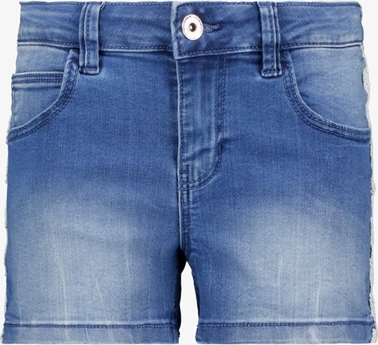 TwoDay meisjes denim short met broderie - Blauw - Maat 164