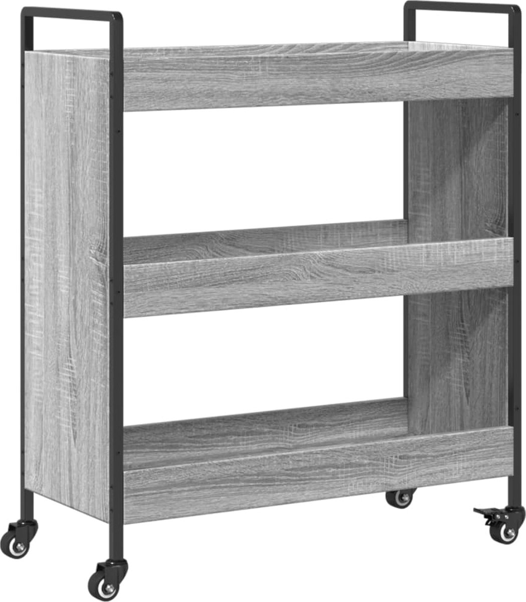 vidaXL Keukentrolley 70x30x82 cm bewerkt hout grijs sonoma eikenkleur