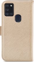My Style Flex Wallet Telefoonhoesje geschikt voor Samsung Galaxy A21s Hoesje Bookcase Portemonnee - Goud