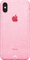 xoxo Wildhearts siliconen glitter hoesje - Sparkle Away Pink - Geschikt voor iPhone X/Xs - Shockproof case met glitters - Roze