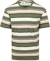 Anerkjendt - Akkikki T-shirt Streep Groen - Heren - Maat XL - Regular-fit