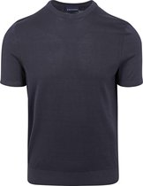 Suitable - Knitted T-shirt Navy - Heren - Maat L - Modern-fit