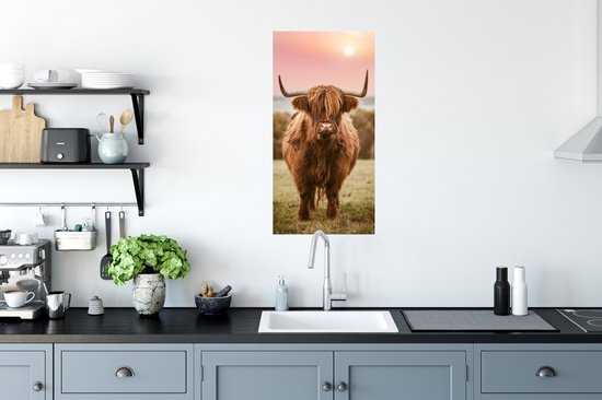 Stickers Stickers muraux - Highlander écossais - Soleil - Ciel - 40x80 cm - Film adhésif