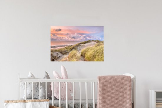 Stickers Stickers muraux - Plage - Mer - Dune - Coucher de soleil - 60x40 cm - Film adhésif
