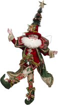 Mark Roberts Santa - Kerstelf Zilverspar - decoratiebeeld incl. standaard - rood groen - 68cm - Collector's Item
