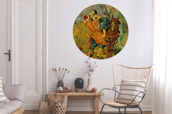 WallCircle - Stickers muraux muraux - Cercle de papier peint - Le Bon Samaritain - Vincent van Gogh - ⌀ 140 cm - Cercle mural - Autocollant - Autocollant papier peint rond