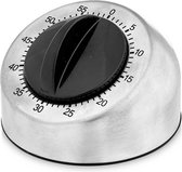Kinvara Minuteur de cuisine/minuterie à œufs Roulette - argent - acier inoxydable - 8 cm - compte des minutes