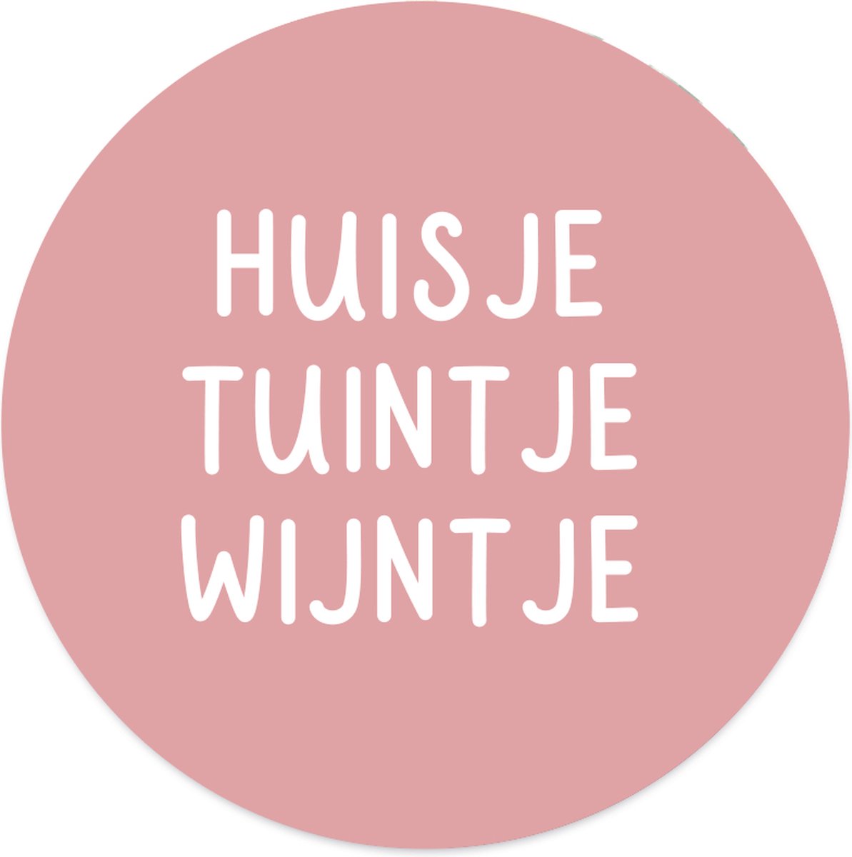 Label2X - Muurcirkel huisje tuintje wijntje roze - Ø 20 cm - Forex - Multicolor - Wandcirkel - Rond Schilderij - Muurdecoratie Cirkel - Wandecoratie rond - Decoratie voor woonkamer of slaapkamer