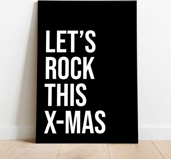 Label2X Poster Let's Rock ce Noël - 50 x 50 cm