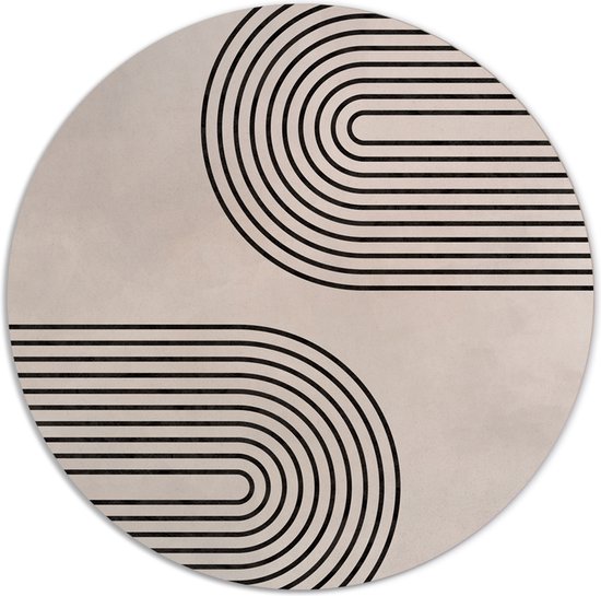 Label2X - Muurcirkel abstract regenboog - Ø 40 cm - Forex - Multicolor - Wandcirkel - Rond Schilderij - Muurdecoratie Cirkel - Wandecoratie rond - Decoratie voor woonkamer of slaapkamer