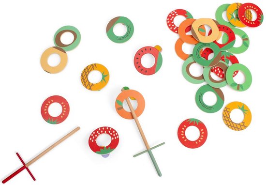 BS Toys Vang het Fruit - Houten speelgoed - Actiespel - Vangspel - Spelletjes voor kinderen - Buiten speelgoed - Buitenspel - Buiten Spellen - Tuin Speelgoed