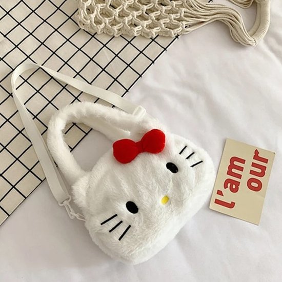 Pluche Hello Kitty Tas - voor Meisjes - Wit