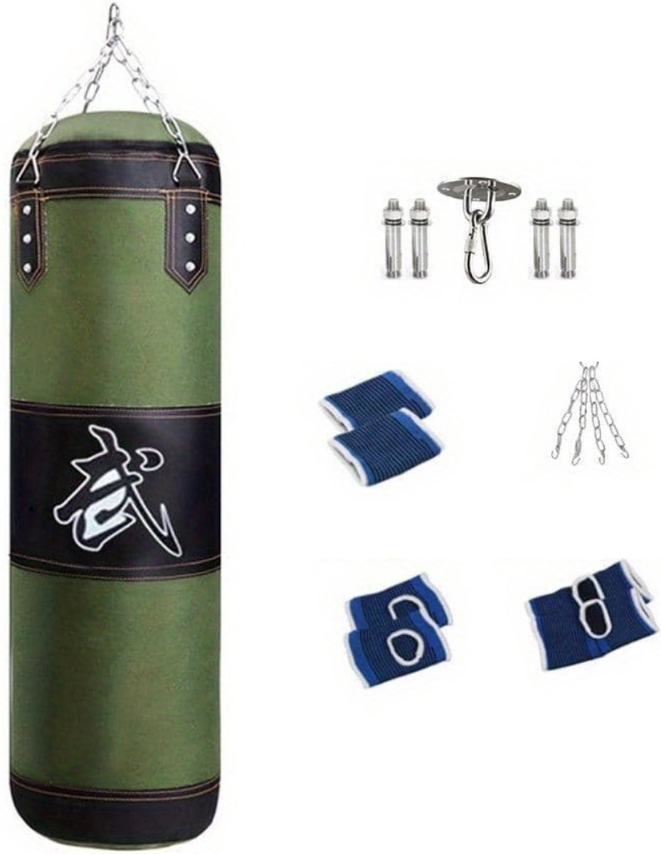 Nivard Boxzak - Bokspaal - Bokszak Ophangsysteem - Stootzak - Kickboks Zak Volwassenen - Punching Bag - Sport - (Niet Gevuld) - Groen