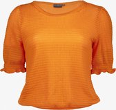 TwoDay dames top met ruches oranje - Maat XL