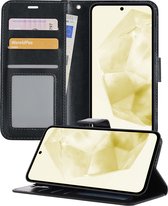 Hoesje Geschikt voor Samsung A35 Hoesje Book Case Hoes Wallet Cover - Hoes Geschikt voor Samsung Galaxy A35 5G Hoesje Bookcase Hoes - Zwart