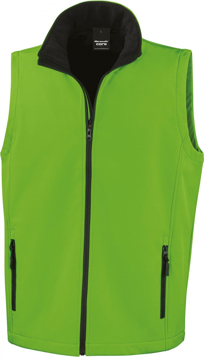 Result Printable Soft Shell Bodywarmer RT232 - Vivid Green/Black - XL