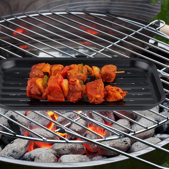 relaxdays 4 x grillplaat voor barbecue - barbecue plaat - bbq bakplaat –  staal | bol.com
