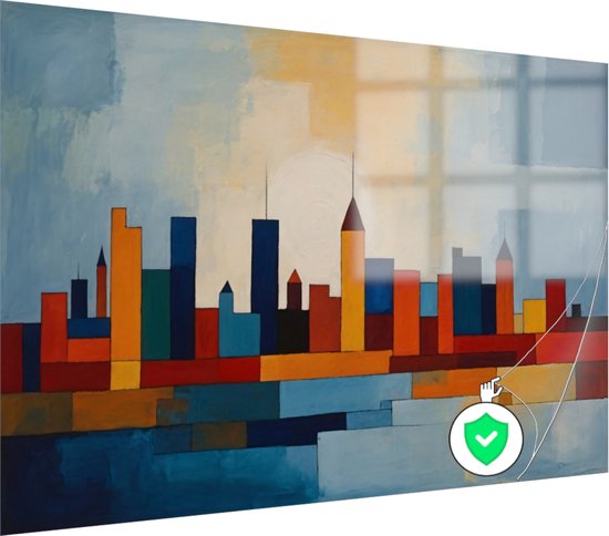 Affiche skyline moderne - Affiche villes - Décoration murale colorée - Décoration murale rurale - Affiches salon - Décoration murale - 70 x 50 cm