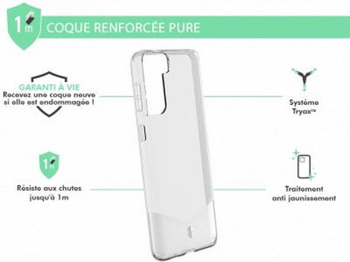 Force Case, Versterkte hoes Geschikt voor Samsung Galaxy S21 Plus PURE, Transparant