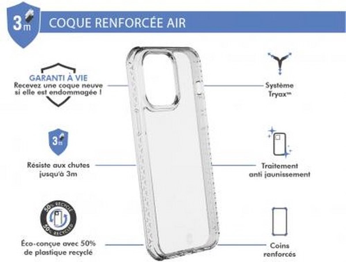 Force Case, Versterkte hoes Geschikt voor Apple iPhone 13 Pro Max AIR, Transparant