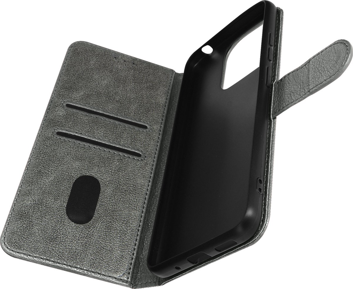 Hoes geschikt voor Xiaomi Redmi 12C Portemonnee/Videohouder Grijs