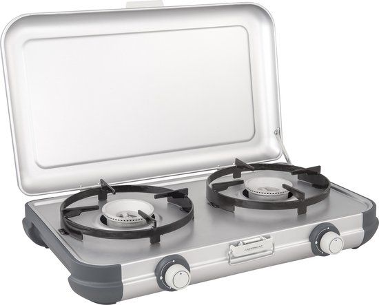 Campingaz Camping Kitchen 2 CV Camping kooktoestel – kooktoestel 2 pits – 2x 2000 Watt – zilvergrijs