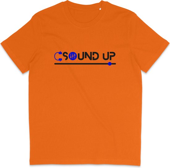 Heren en Dames T Shirt - Muziek - DJ Sound Up - Oranje - L