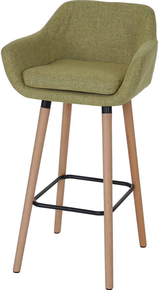 MCW Set van 2 barkrukken Malmö T381, barkruk barkruk ~ textiel, lichtgroen