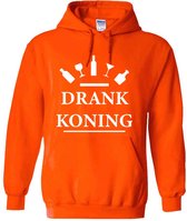 Drank Koning Oranje Hoodie - feest - alcohol - bier - wijn - koningsdag - grappig - unisex - trui - sweater - capuchon