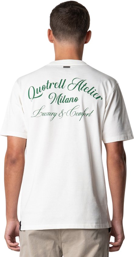 Quotrell - ATELIER MILANO T-SHIRT - OFF WHITE/GREEN - S
