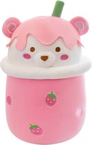 Boba Bubble Tea Salvano Pluche Roze / Roze panda model - Roze 25 cm pluche Slaap kussen Knuffel Tea Pluche panda pink