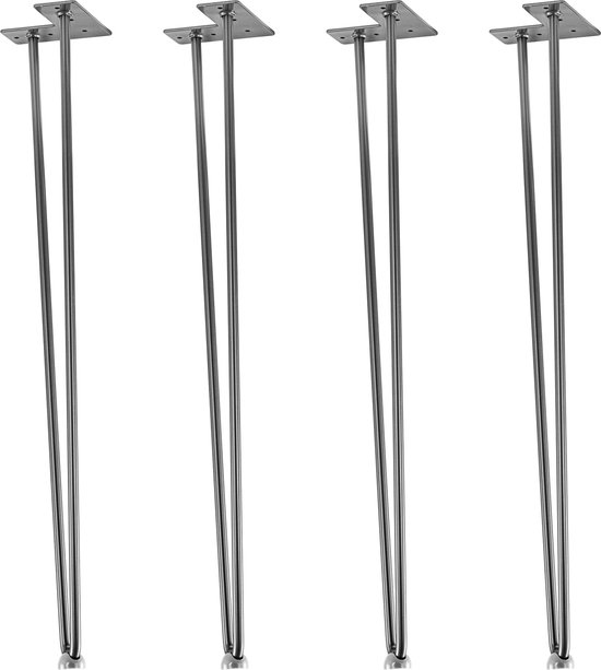 Tafelpoten - Meubelpoten - Hairpin poten - Meubelpoten set van 4 - 5.6 kg - 4 stuks - Staal - Donkergrijs - 71 cm