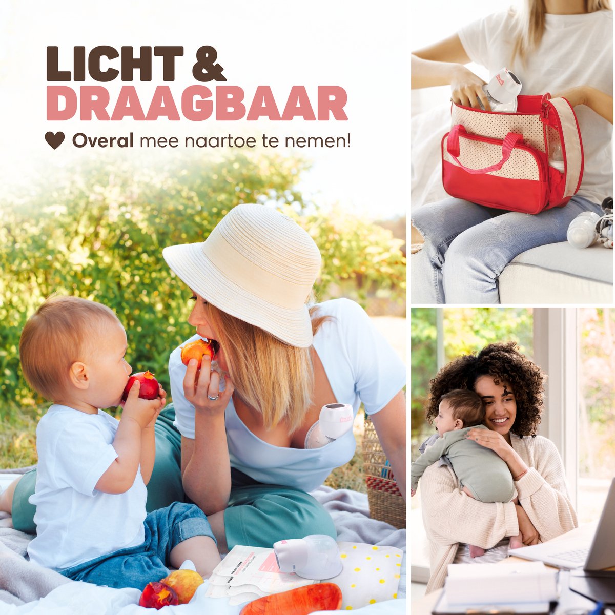 Vulpes Goods® BabyCare - Handsfree Borstkolf - Elektrische Draadloze Borstkolf - Draagbaar – Elektrische Kolf - Incl. 30 Moedermelkbewaarzakjes, Borstvoeding informatie, Reistas & Borstschildverkleiners thumbnail 4