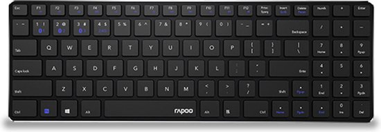 Rapoo E9100M - Toetsenbord - Draadloos - USB - Bluetooth - Zwart