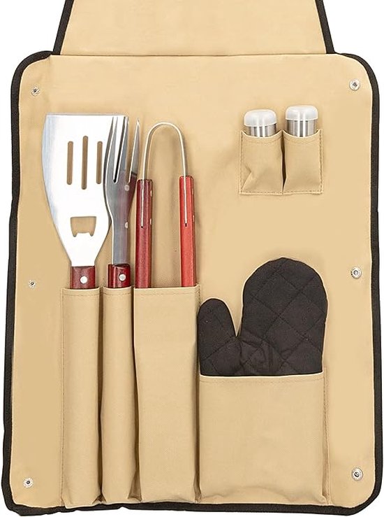 MAMIZO 18 stuks BBQ grillbestek set van hoogwaardig roestvrij staal grillaccessoires voor mannen cadeau verjaardag koffer, perfecte grillgereedschapset voor tuin camping