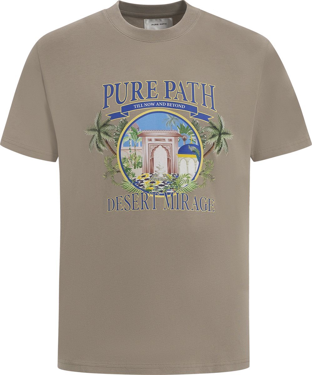 Purewhite - Heren Loose Fit T-shirts Crewneck SS - Taupe - Maat XS