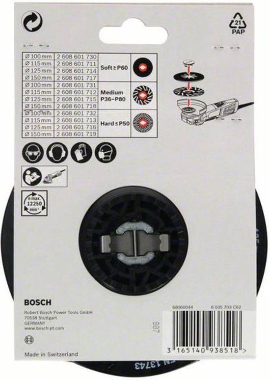 Bosch 2608601715 X-Lock Steunschijf voor fiberschijven - Medium - 125mm - Bosch