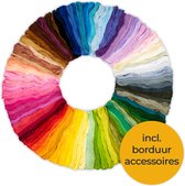 Saaf Borduurgaren - 100 Kleuren - Incl. Accessoires - Borduurpakket Volwassenen - Borduren - Hobby
