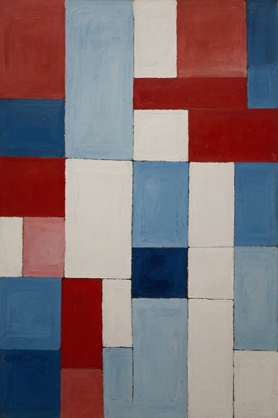 Art abstrait rouge et bleu - Tableau abstrait - Tableau abstraction - Tableaux modernes - Toile Décoration murale murale - Décoration salon - 40 x 60 cm 18mm
