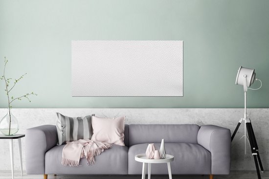 Décoration murale Métal - Aluminium Peinture Industrielle - Cuir - Structure - Aspect cuir - Wit - 160x80 cm - Dibond - Photo sur aluminium - Décoration murale industrielle - Pour le salon / chambre