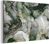 Wanddecoratie Metaal - Aluminium Schilderij Industrieel - Luxe - Marmer - Groen - 120x80 cm - Dibond - Foto op aluminium - Industriële muurdecoratie - Voor de woonkamer/slaapkamer
